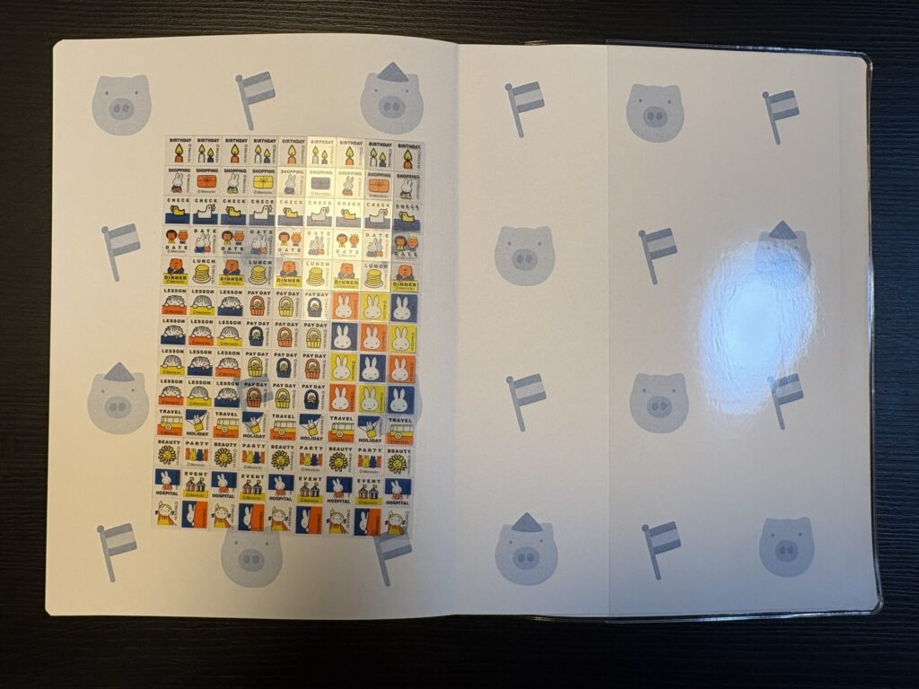 ミッフィーブルーナワールド手帳についていたシールの写真